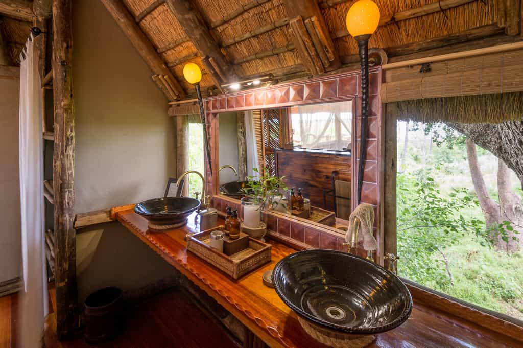 Guest tent bathroom
