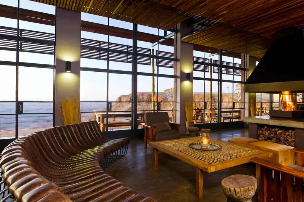 Lounge are next to fire place 