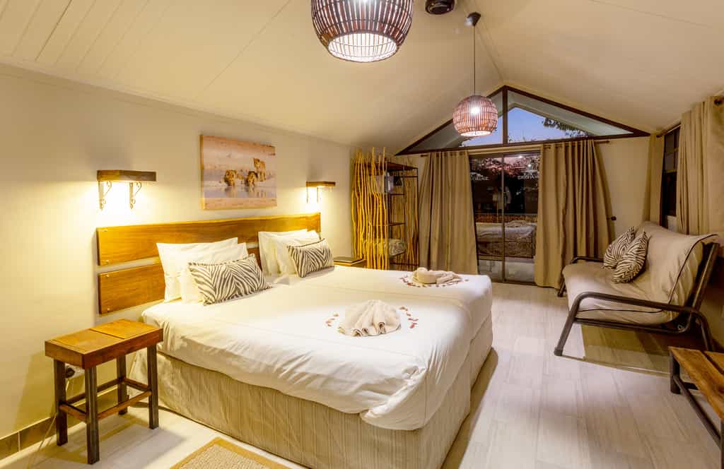 The luxury interior of the units at Etosha Village