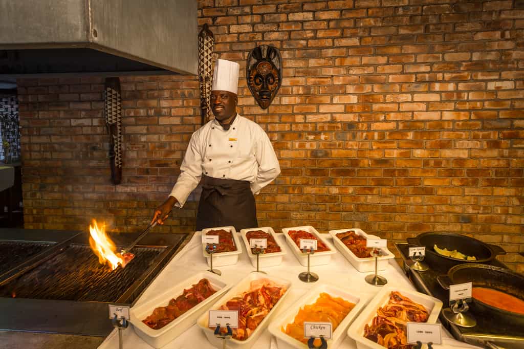 Grilling at the buffet dinnner
