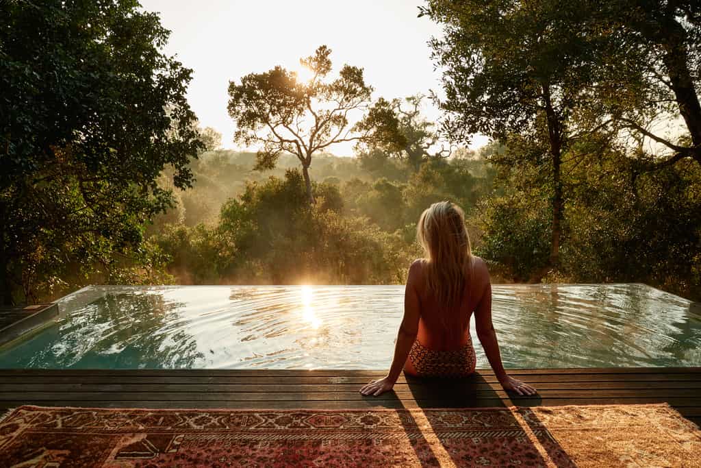 Spa pool at dawn