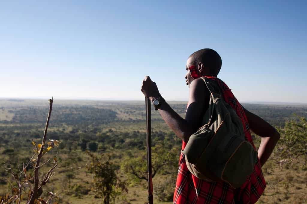Walking with Masai warriors