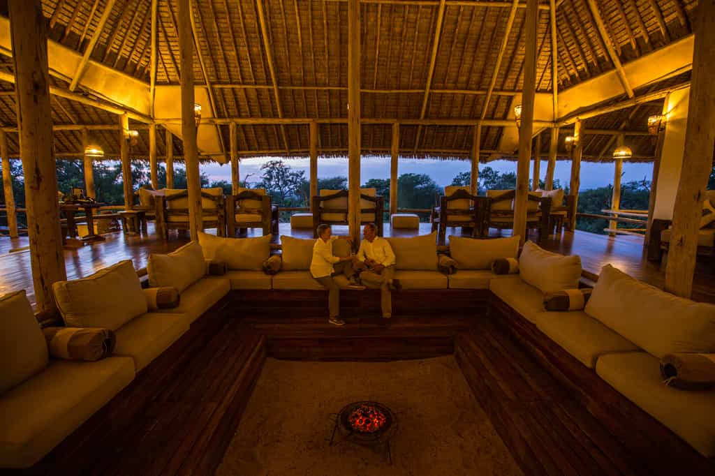 Main lounge area with firepit