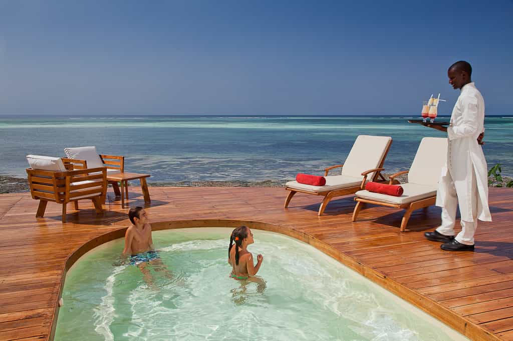 Butler at Private pool in the villa