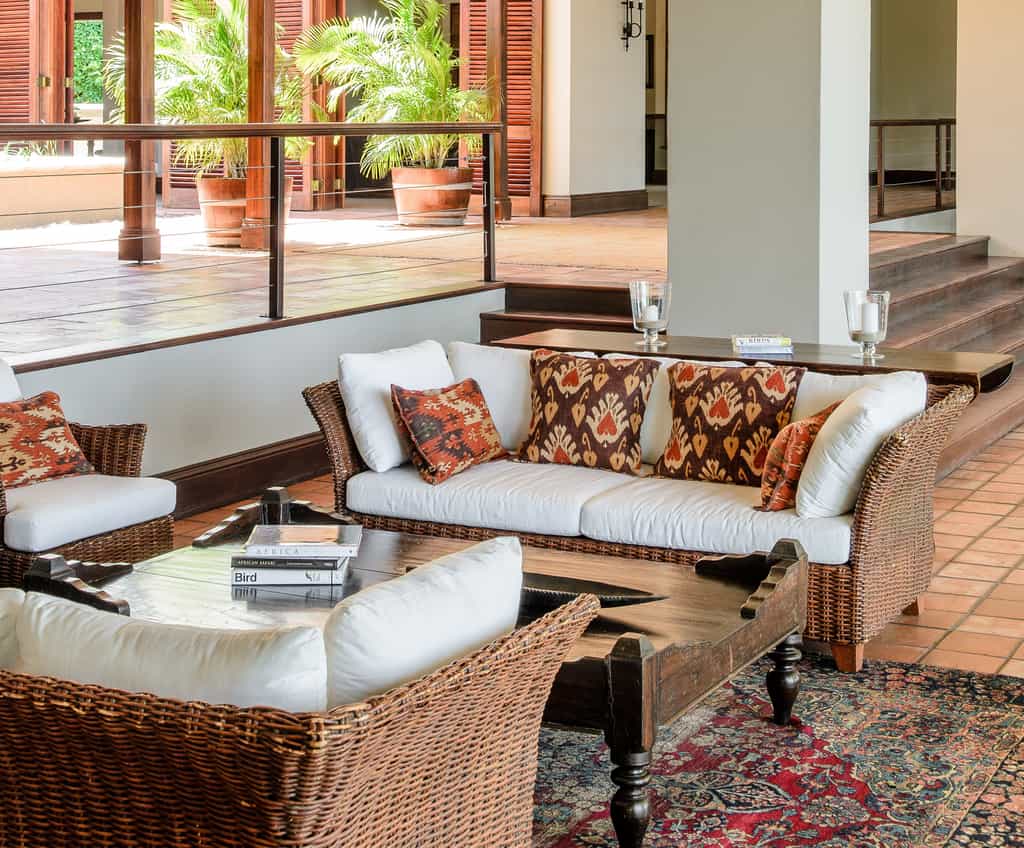 The main lodge resembles one big verandah, offering various intimate corners