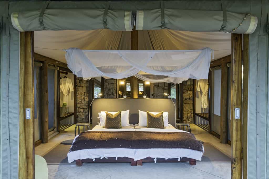 Tented accommodation - interior view