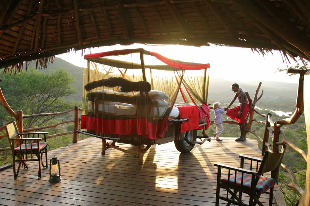 Guests are hosted by a team of traditional Samburu and Maasai warriors
