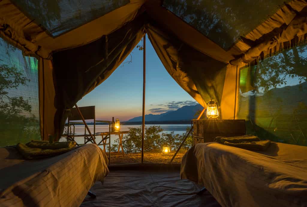 2 Camp beds with fresh linen are all part of the experience.