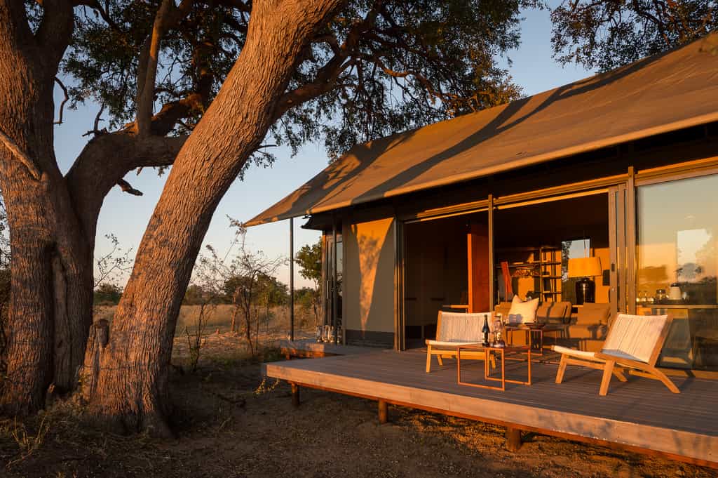 Each guest tent has a private deck