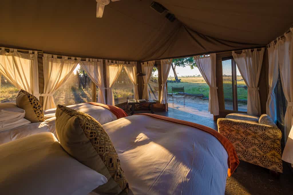 Twin bedded guest tent