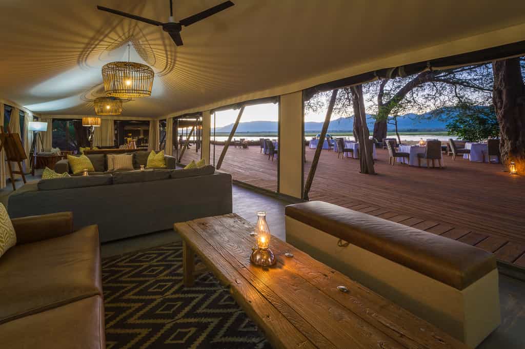 Guest lounge area and adjacent al fresco dining area
