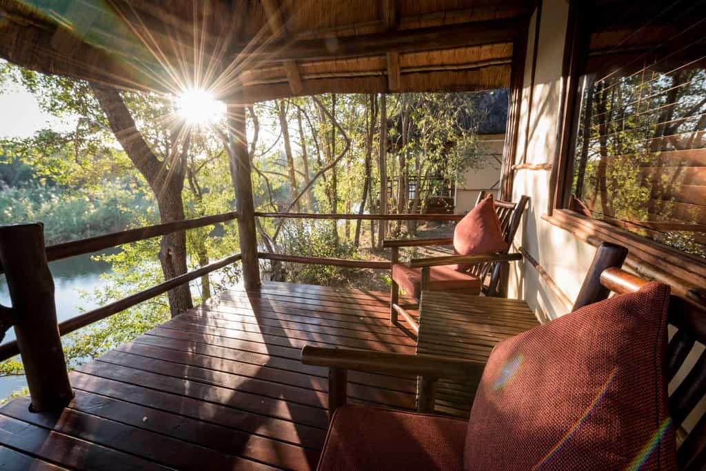 Private decks outside guest rooms