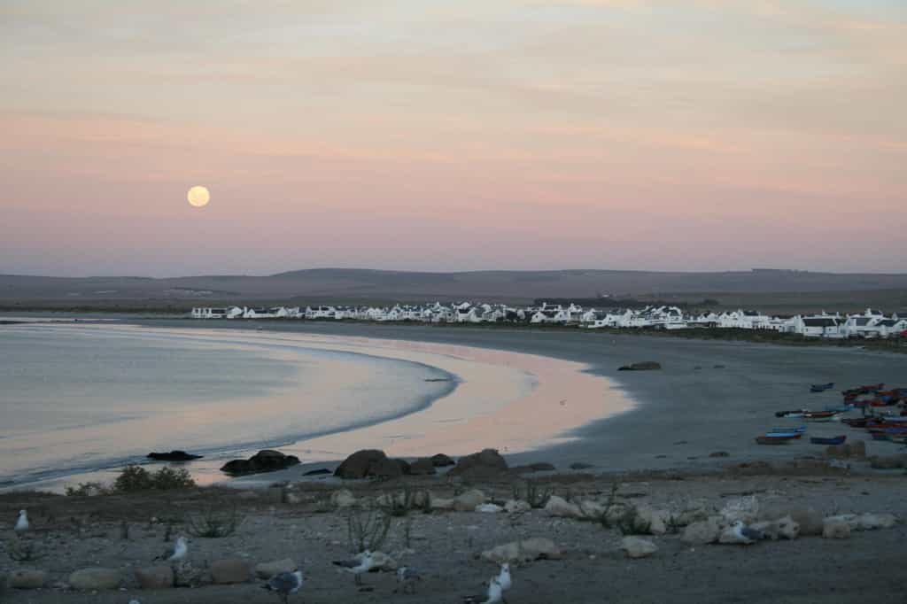 Moon rising over the bay