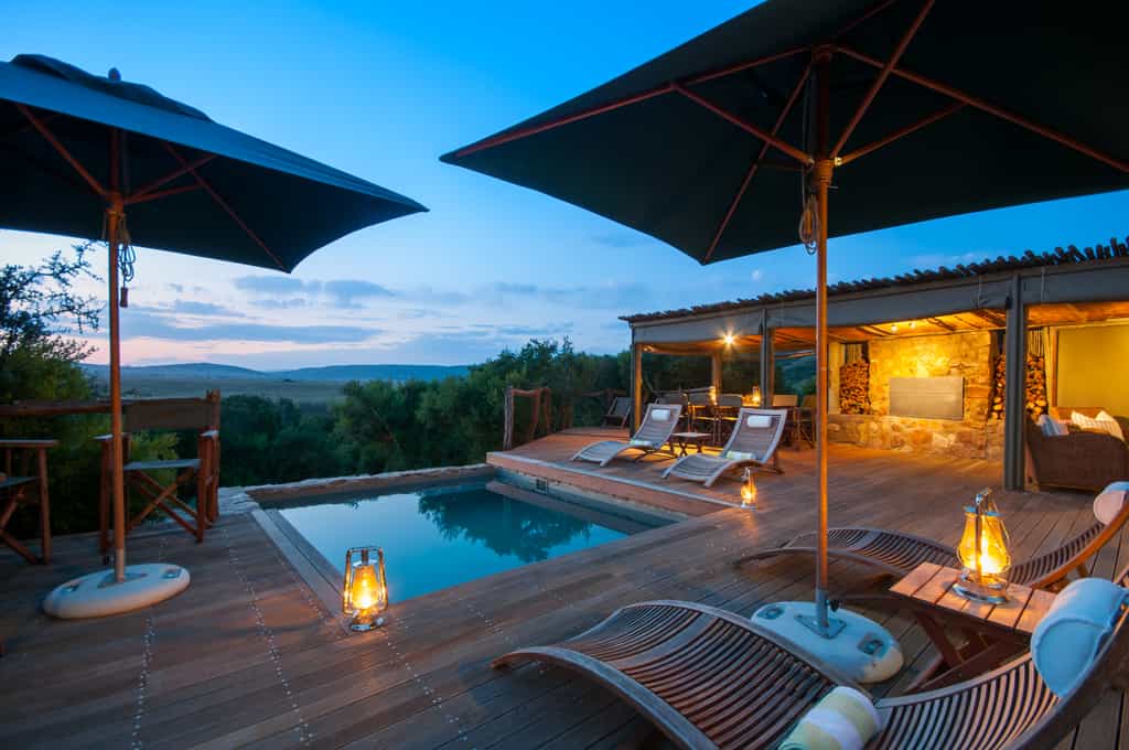 Lodge & Pool at Dusk