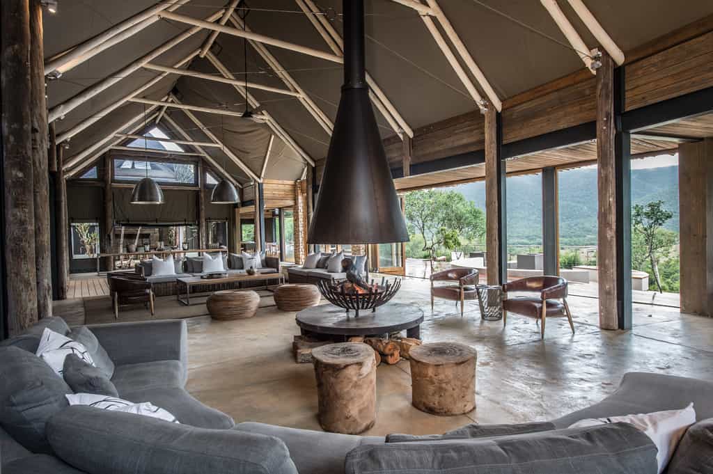 Relax and enjoy the calmness of the main lodge buildings with superb views across the plains.