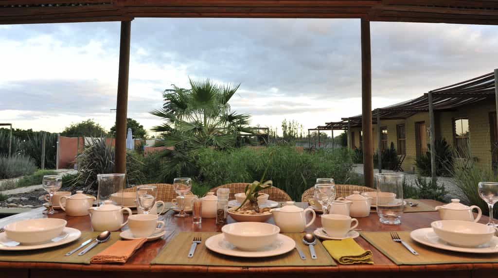 breakfast table on  terrace