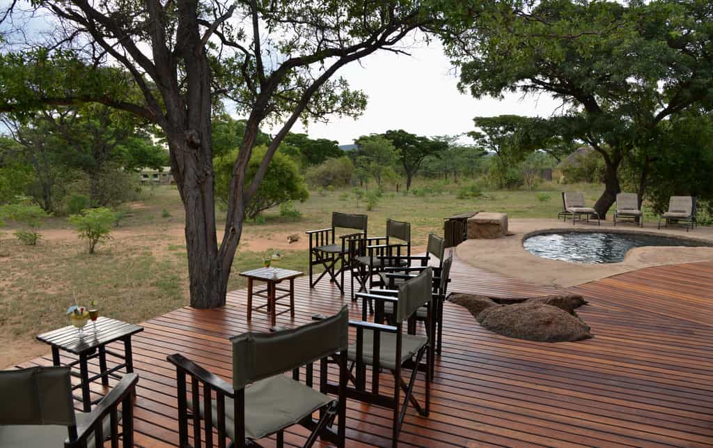 Deck are with views of the plains