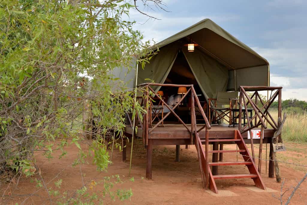 Entrance to tent