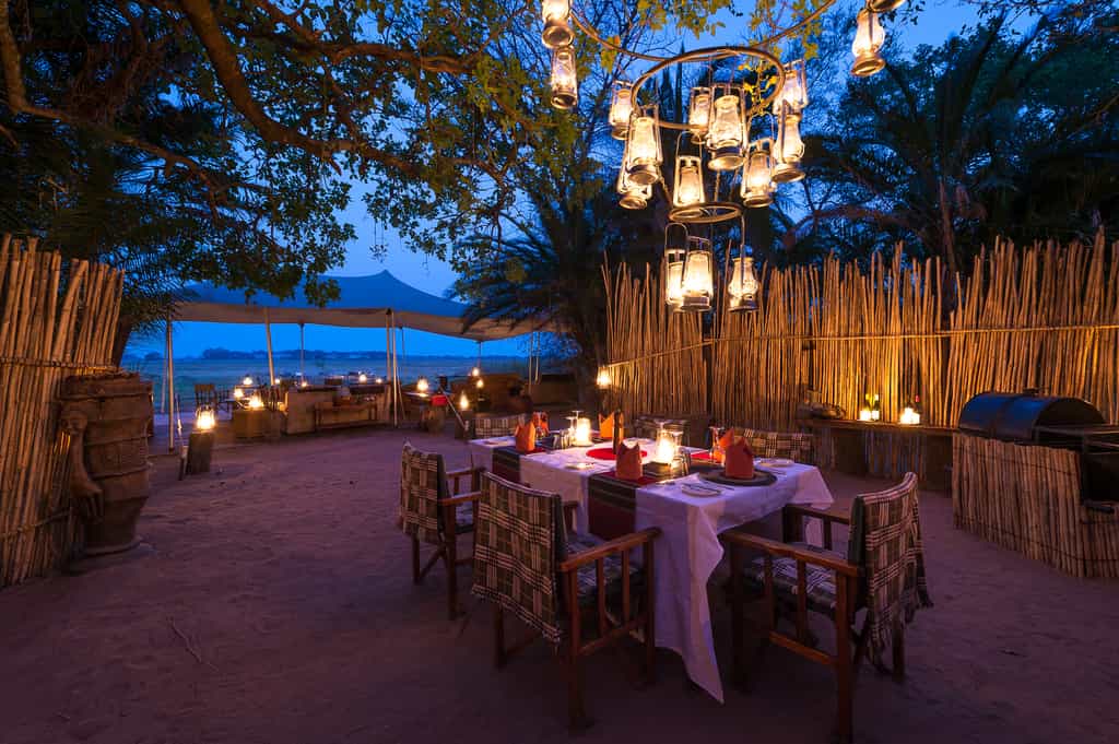 Dinner by lantern light