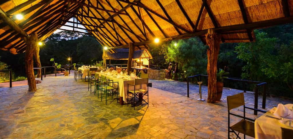 The dinning area at night.