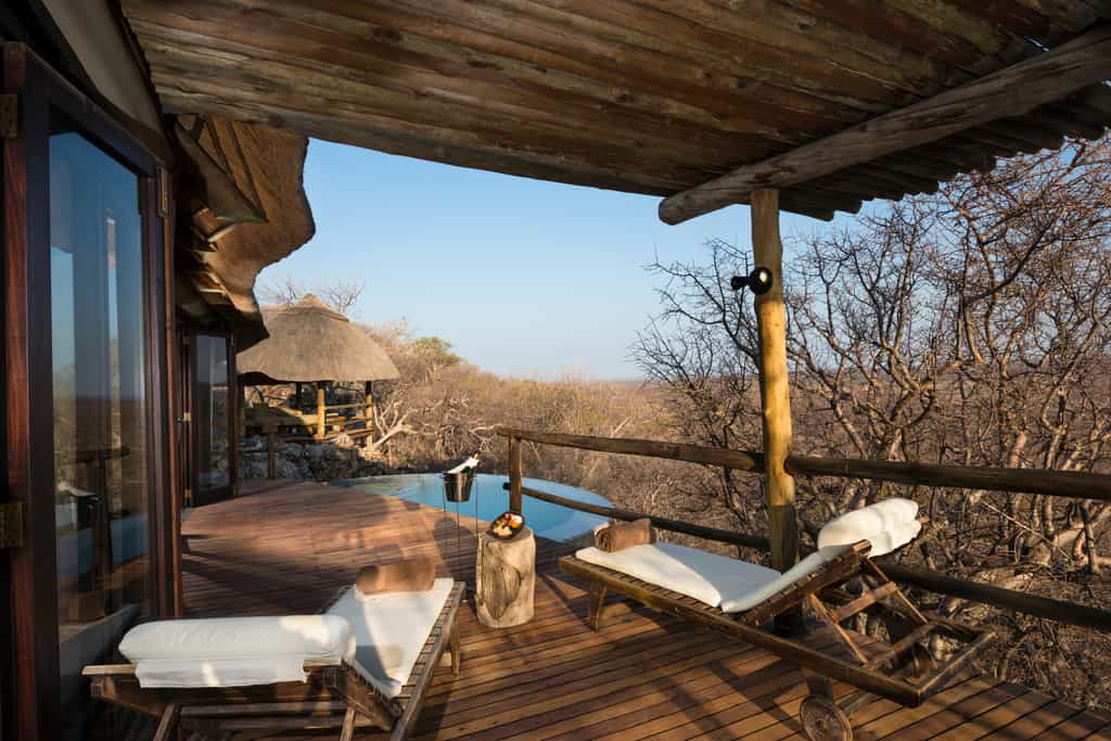 Private deck and plunge pool at the room