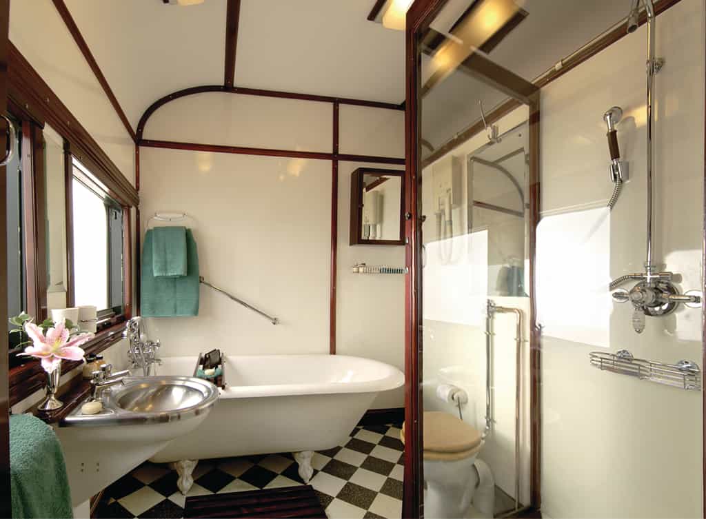 With Victoria ball-and-claw bath as well as shower, toilet and wash basin