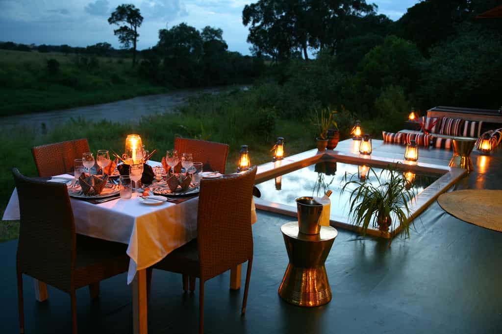 Private dining in the tent