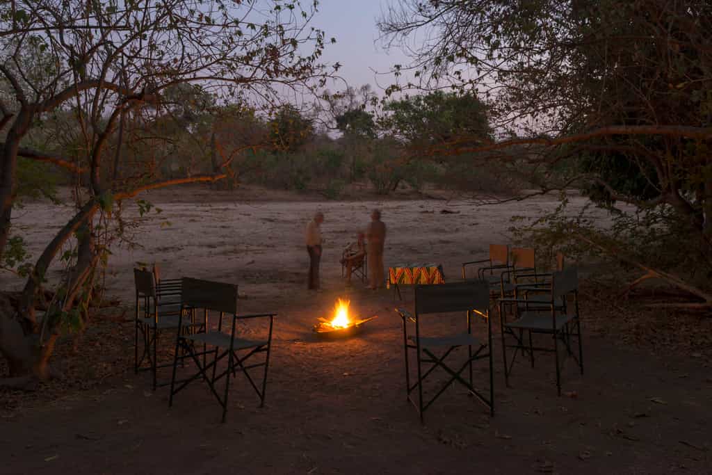 After a long days walking adventure, relax and watch the wildlife on the Chiatke riverbed as the sunsets.