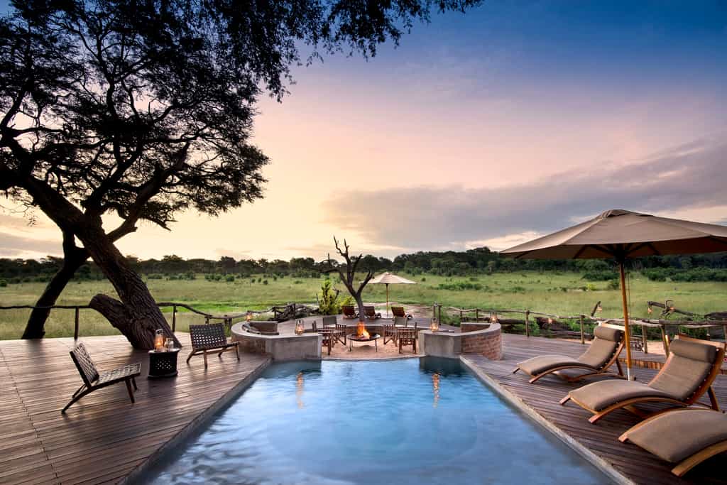 Pool and deck with view 