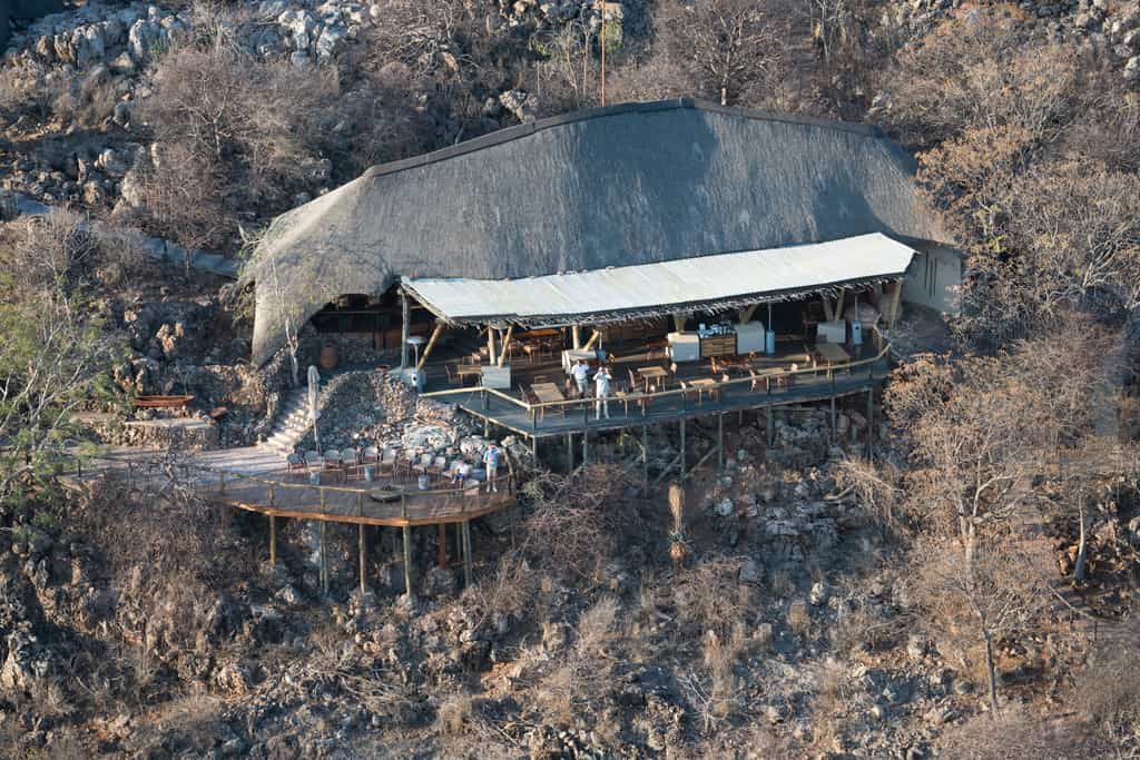 Bird’s-eye view of the main area and fire place 