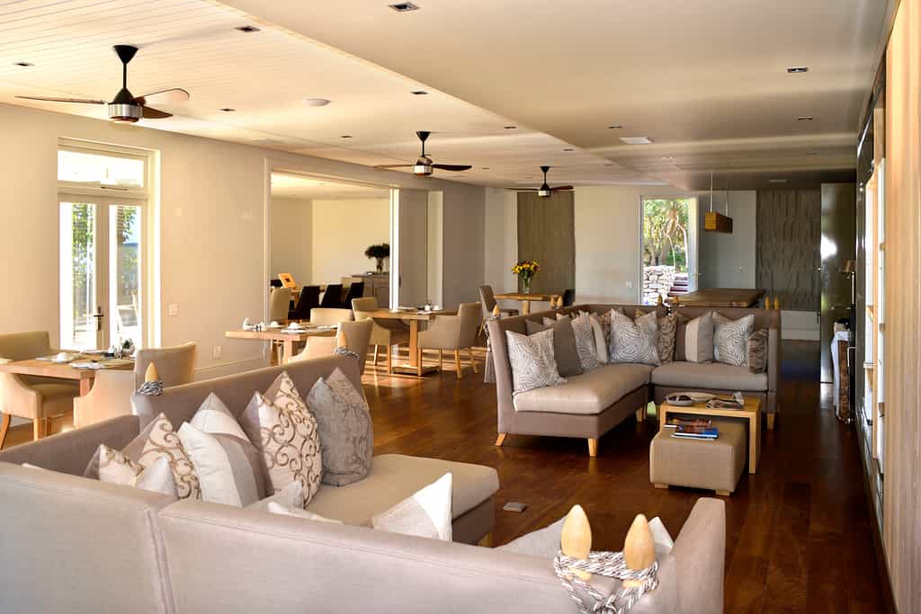 dining and fireplace