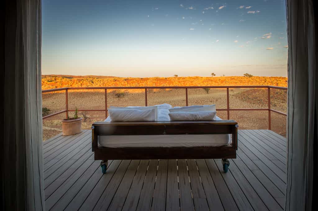 A bed placed outside