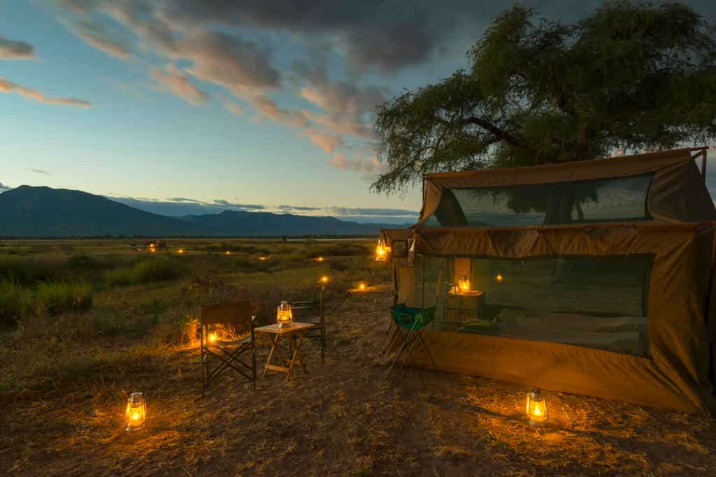 This is second night's campsite along on the mighty Zambezi River.