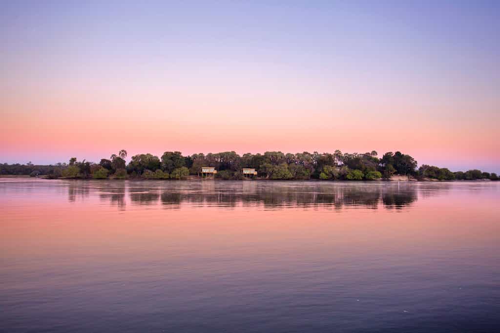 Built on secluded Island just upstream from the Victoria Falls