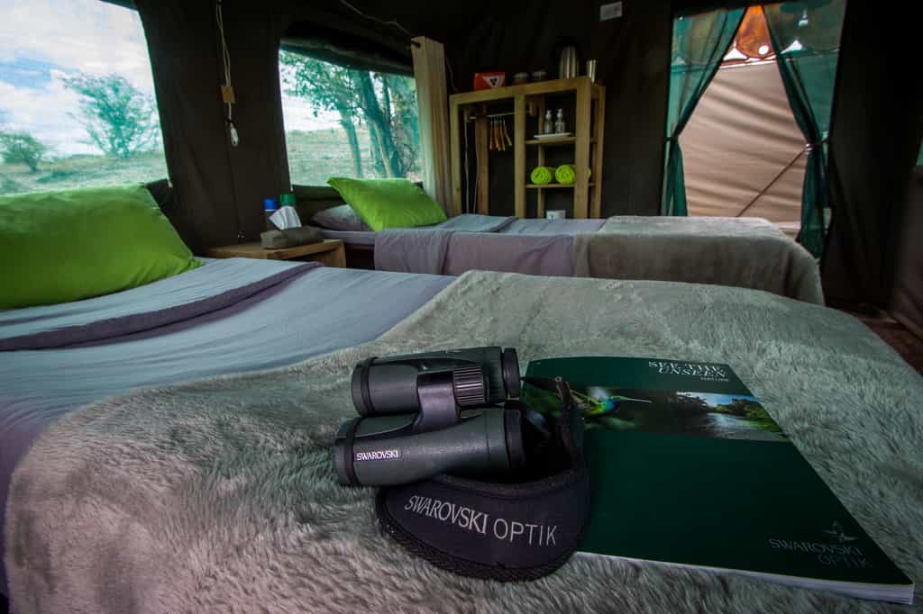 View of the inside of the under canvas room.