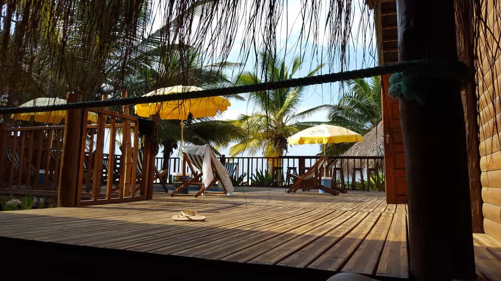 Pool area on restaurant
