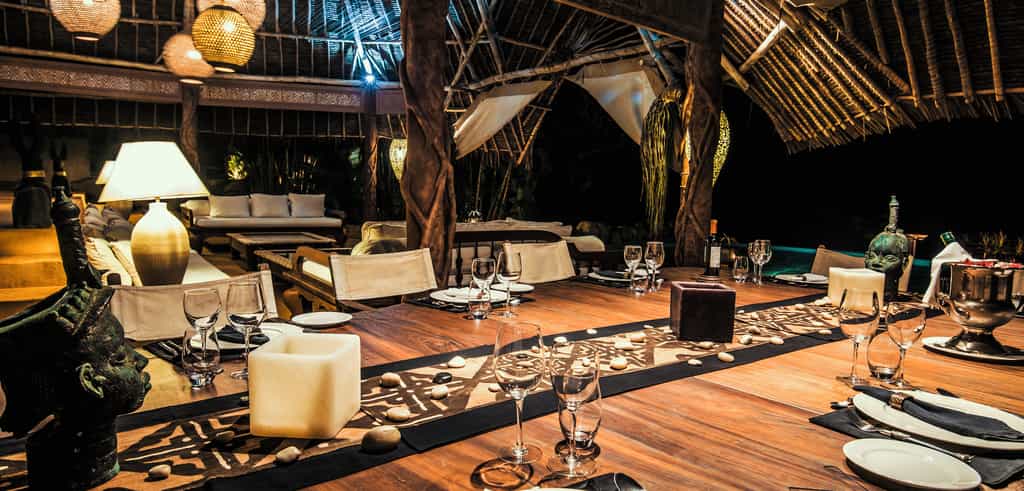 Dining area at night