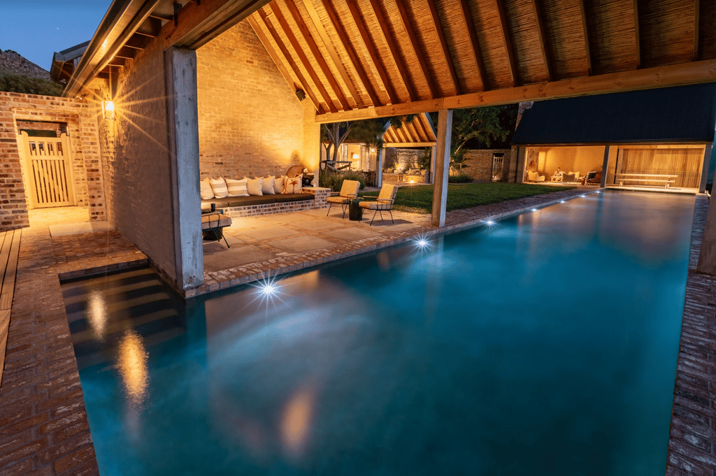 Pool barn at night