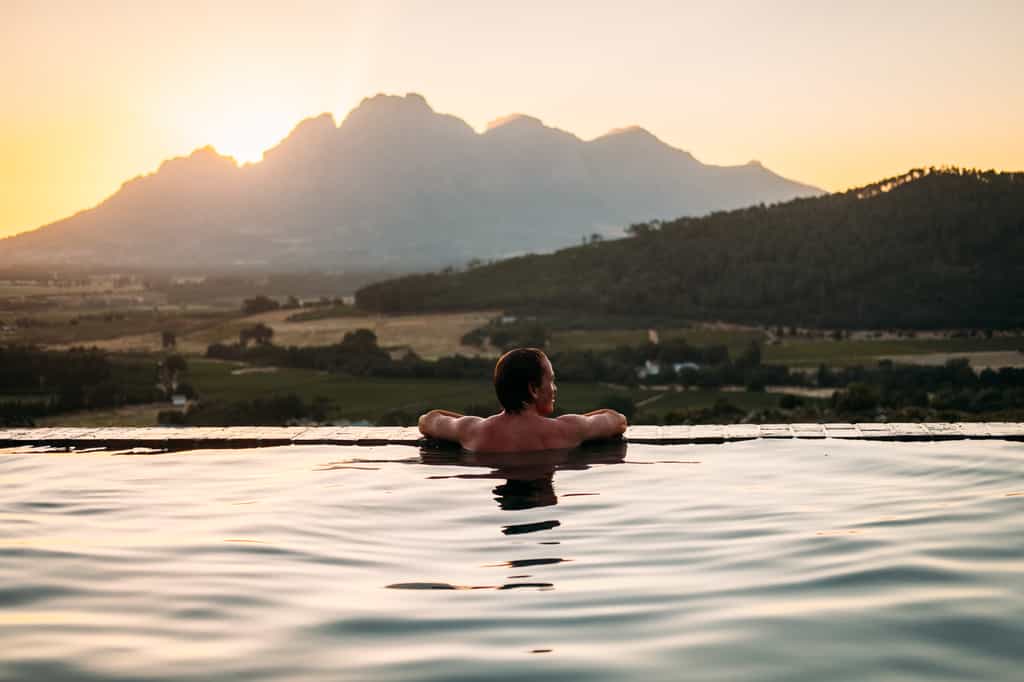 Pool at sunset