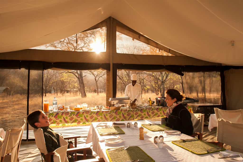 Mess tent from inside