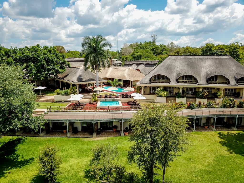 Arial view pool area