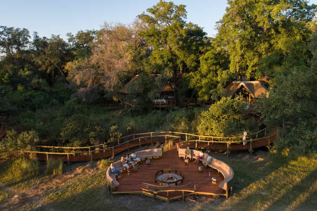 Aerial view of the Camp Moremi fire deck