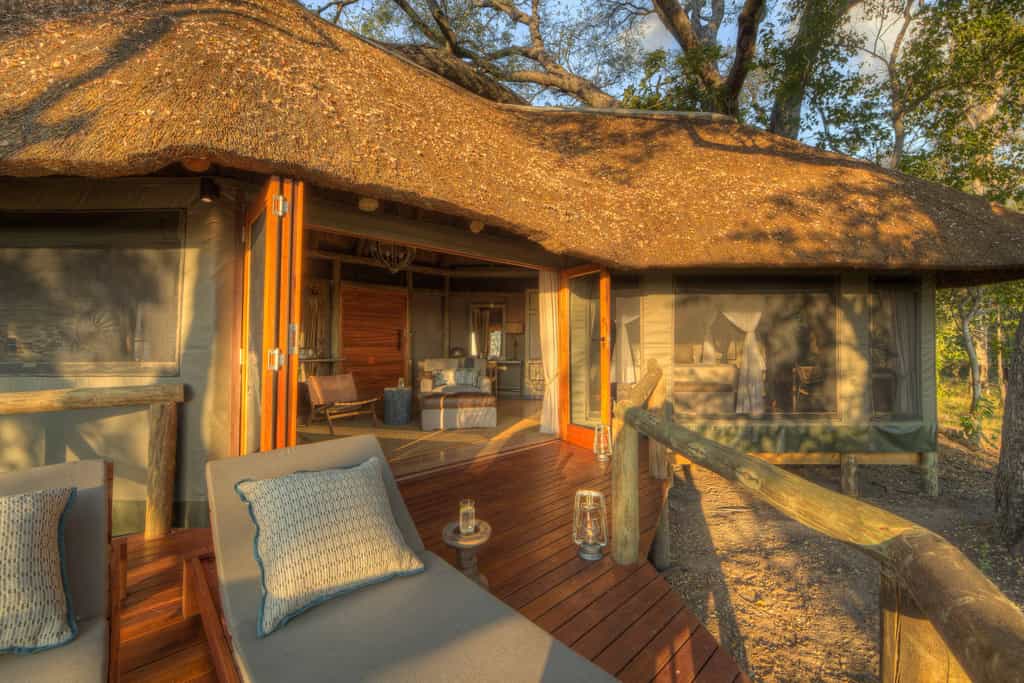 Private deck looking into the Moremi Game Reserve