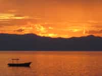 Cape Maclear sunset over Lake Malawi