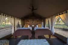 Davison's Camp guest tents overlook a waterhole