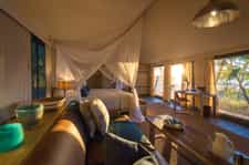 The luxurious guest tents are spacious and inviting