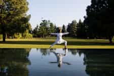 Palace Lawns - warrior pose 