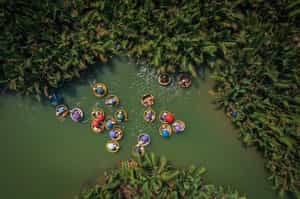 Test your skills out in a basket boat in Hoi An