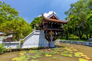 Visit the historic One Pillar Pagoda in Hanoi