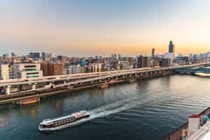 River cruise through Asakusa district, Tokyo